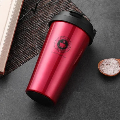 500Ml Insulated Travel Coffee Cup Double Wall Leak-Proof Thermos Mug Vacuum Stainless Steel Tea Tumbler with Lid and Handle